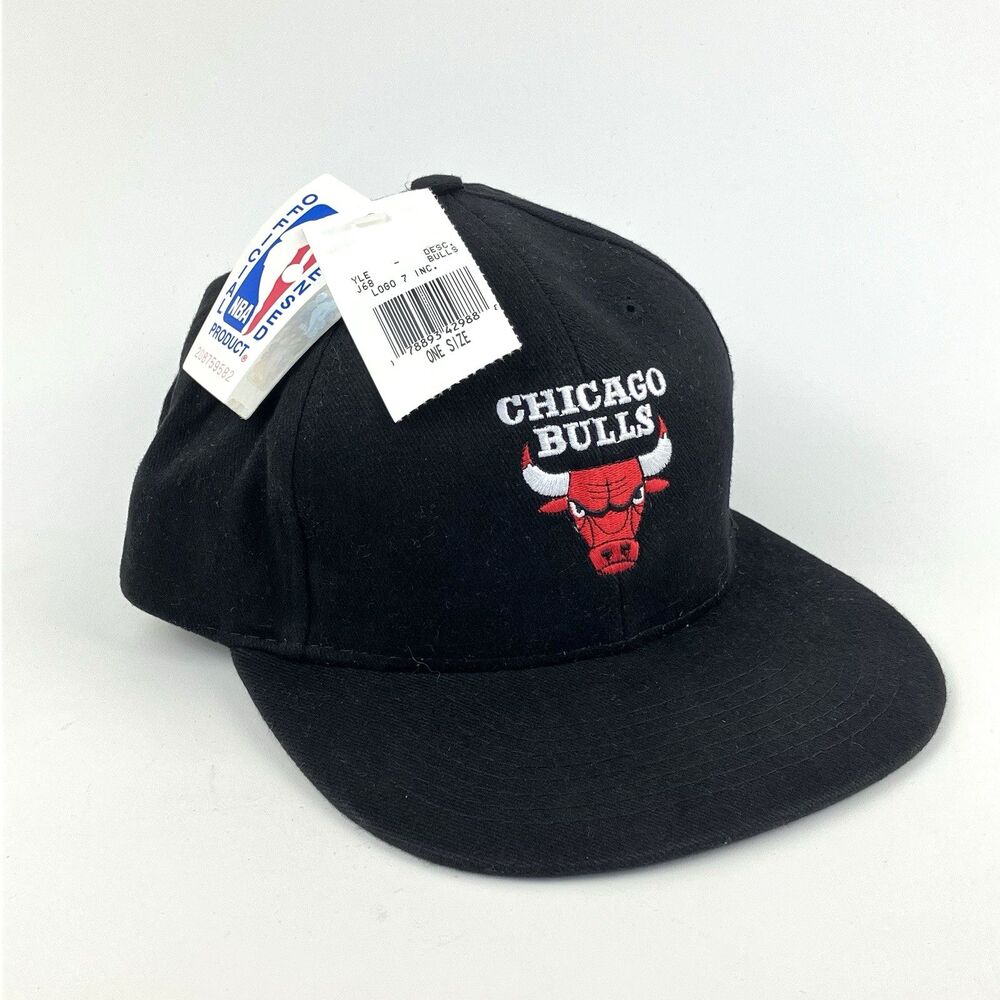 Vintage Chicago Bulls NBA Drew Pearson Black Snapback Basketball Hat Cap NWT New